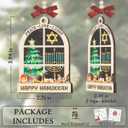 2 x Hanukkah Gifts 2025, Jewish Gifts for Women, Men, Double Layers Hanukkah Wooden Ornament for Jewish Christmas Decorations, Unique Chanukah Gift for Friends, Neighbors, Mom, Dad