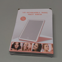 Travel Mirror with Lights Makeup Mirror Touch Screen 3 Colors Light 72 LEDs Rechargeable, 1000mHA 7.9x5.3-Inch Desk Compact Mirror White