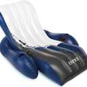 Intex Inflatable Lounge Pool Recliner Lounger Chair with Cup Holders - Heavy-Duty Float Raft for Adults, 220 Lb Capacity Large Floating Tanning Chair
