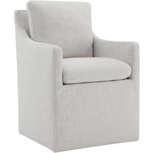 Upholstered Dining Chairs with Casters Modern Accent Armchair with Rollers for Dining room Bedroom Livingroom Reading Room (Count of 1)