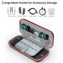 DIGIROOT Switch Case for Nintendo Switch 2 (2025) and Switch / OLED, Portable Travel Carrying Case, Slim Hard Shell Protective for Switch 2 Accessories with 10 Game Card Slots (Black & Red)