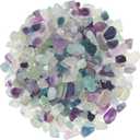 1 Lb/460g Pebbles for Indoor Plants, Bamboo, Sea Glass for Crafts, 0.2-0.35" Small Plant Pebbles for Pots Indoor Drainage, Fluorite Crystal Chips, Decorative Gravel for Aquarium, Fish Tank (Colorful 5-9mm)