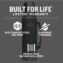 Stanley Heritage Classic Vacuum Bottle with Handle 1.1 qt | Wide Mouth w/Leakproof Cup Lid | Keep Drinks Hot or Cold | Insulated Stainless Steel Thermal Bottle | BPA-Free | Hammertone Green