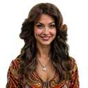 70s Brown Ombre Disco Wig Farrah Fawcett Wigs for Women Lady Natural Synthetic Full Wigs Vintage Cosplay Costume Hair Wig