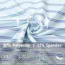 Rouen Men's Polo Shirts Short Sleeve Dry Fit Performance Wicking Moisture Causal Striped Collared Golf Shirts for Men (Blue, M)