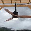 42 Gazebo Fans Outdoor Hanging for Pergola Patios Waterproof with Remote Control, DC Motor w 6-Speeds, Walnut