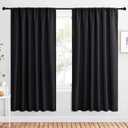 NICETOWN Black Blackout Curtain Blinds - Solid Thermal Insulated Window Treatment Blackout Drapes for Bedroom (2 Panels, 62 inches Wide by 72 inches Long)