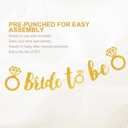 Bride to Be Banner, Glitter Gold Bridal Shower Banner Bride to be Decorations Bachelor Party Banner for Wedding Engagement Party Sign Decoration