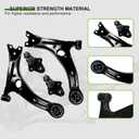 SCITOO 12pcs Front Suspension Kit Lower Control Arm Lower Ball Joint Inner Outer Tie Rod End w/Boot Sway Bar End Link Replacement for 2009-2013 for Toyota Corolla