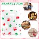 Cholemy 100 Pcs Dog Paw Plastic Bags Dog Gift Bags Shopping Merchandise Sturdy Totes with Handles for Holiday Birthday Party Business, 9 x 12 in (Red and Green)