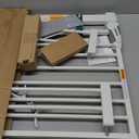 Babelio Baby Gate with Adjustable Cat Door,29-43" Auto Close Durable Pet door for Stairs,Doorways and House,Pressure Mounted,Easy Install,Effortless Walk Thru,White