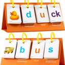 Phonics Flash Cards Learn to Read CVC Word Builder Games, Sight Words Games for Kindergarten Classroom Supplies, Preschool Phonics Learning Activity, Special Education Speech Therapy Toys (8.2''x 4'')