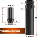 Gaemi 9/16-18 Spline Lug Nuts,24 PCS Black Wheel Lug Nuts with Socket Key,2 inches Length with Cone Seat for Aftermarket Wheels