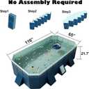 Foldable Non-Inflatable Swimming Pool, Portable Hard Plastic Shell Kids and Adults Pool, Dog Pool for Outdoor, Backyard and Garden, Easy Setup for Fun Water Play, 116" L x 65" W x 21.7" H