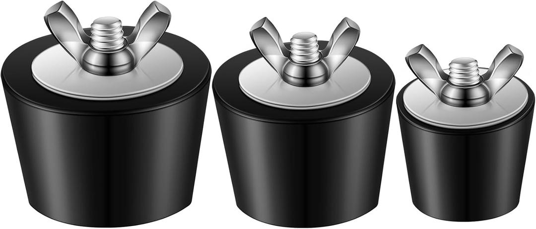 3 Pcs Pool Plugs 1" to 2" Stainless Steel Bolts, Heavy Duty Rubber Winter Expansion Plugs for Above Ground Pool Return Line (1 Inch,1.5 Inch,2 Inch)