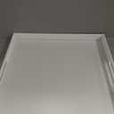 Bam & Boo 20" x 20" x 2" Square Natural Bamboo Ottoman Tray with Handles, White