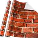 Tenceur Wrapping Paper Roll Bulletin Board Borders Paper Fade Resistant Decorative(24 Inch X 100ft,Vintage Red Brick Style)
