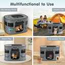 Dog Playpen, Portable Pet Cat PlayPen, 600D Oxford Dog Kennel Tent Crate, Waterproof&Breathable, Indoor Outdoor Travel Camping for Medium/Large Breed with Carrying Case+Bowl(L), Charcoal Gray