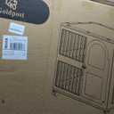 Plastic Dog Crate with Wheels, Single Door Indoor Outdoor Dog Kennel with Clear Acrylic Window, Ventilated, Easy Clean & Easy Assemble Pet Cage for Small/Medium Dogs
