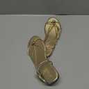 Coutgo Womens Strappy Flat Sandals Open Toe Flip Flops Sandals Ankle Strap Summer Beach Shoes (8.5, Gold)