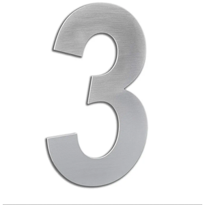 Exterior Adhesive House Number, Gate or Garage, 6.3” inch, Stainless Steel AISI 304, Adhesive Installation (Number 9), EVI Herrajes