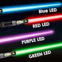 Cawiew 4 Pack Light up Sword Saber with FX Sound (on-Off Control) and Full Retractable Handle, 4 Colors LED Glow in The Dark Toy for Kids Adult