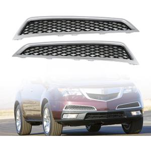 Front Bumper Lower Grille & Trim Left And Right Side Compatible With Acura AC MDX 2010 2011 2012 2013 ; Replacement For 71102STXA00, 71107STXA00