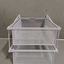 Double Layer White Closet Pull-Out Basket, Under Shelf Hanging Wire Mesh Drawer, Space-Saving Wardrobe Organizer for Socks, Underwear & Bras, 14.6 x 8.9 in