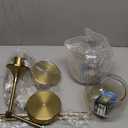 BOKT Clear Bubble Glass Globe Wall Mounted Sconce Light Set of 2 Modern Brass Gold Long Pole Wall Sconce Lighting Set of Two Mid Century Vintage Bathroom Mirror Wall Lamp (Clear)