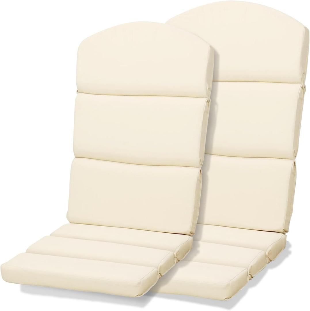 BPS 52x20 Inch Outdoor Adirondack Chair Cushion Set of 2, Fade-Resistant and Water-Resistant Olefin Fabric Patio Chair Cushions with Straps for Outdoor/Indoor Dining Chairs, Rocking Chairs