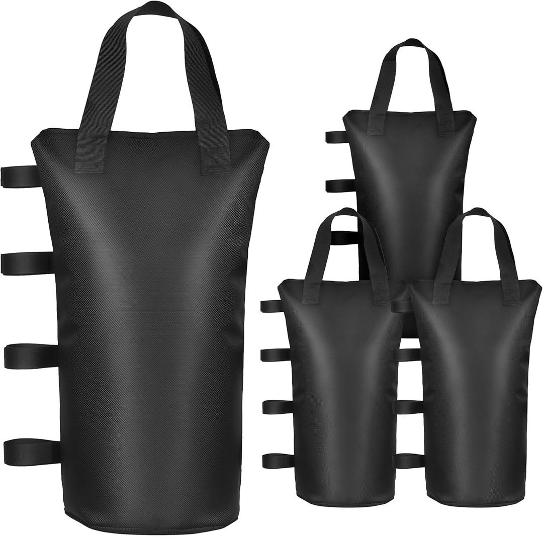 Canopy Weight Sand Bags 4 Pack, Upgraded Load Capacity Sandbags for Pop up Tent, 120LBS Weight Bags for Canopy Tent Pergola Outdoor Instant Canopies(Without Sand) (Black)