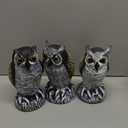3-Pack Owl Decoys for Bird Deterrent - Weatherproof Bird Repellent Devices for Outdoor Use - Plastic Owls to Scare Birds Away and Control Garden Pests