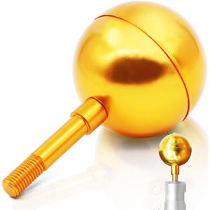 Anley Authentic 3" Flagpole Ball Topper Ornament - Gold Anodized Aluminum Finish - Weatherproof Top Replacement - Fit Standard American Flag Poles, Pulley Truck & Solar Lights