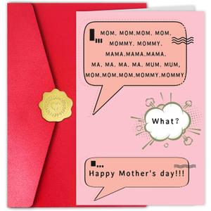 2 x Funny Mother's Day Card, Mom Mommy Mama Mama Mommy, Humorous Gift from Daughter or Son (#85)