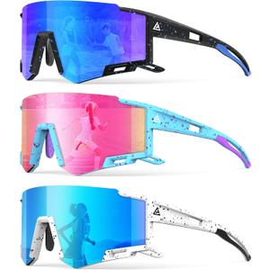 Kids Sunglasses Youth Baseball Sunglasses for Boys Girls Age 6-14 Sports UV400 Protection SunGlasses 3 Pack