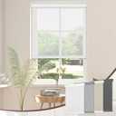 Allesin zen Free-Stop Cordless Cordless Blinds for Windows, 5% Openness, UV Protection, Light Filtering Roller Shades with View-Through Function for Home, Natural Woven, White, 40" W x 72" H