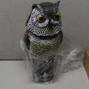 Solar Powered Owl with Motion Detection, Silent Mode, Flashing Eyes, Rotatable Head and Realistic Hoots, Plastic Owl Decoration for Home, Garden, Patio and Fence