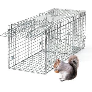 311213 Inch Heavy-Duty Live Animal Cage Trap - Humane Catch & Release for Raccoons, Cats, Squirrels, Rabbits, Groundhogs - Safe & Durable Steel Construction with Secure Door Lock