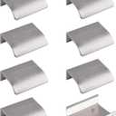 MOROBOR Finger Edge Pull, 8pcs Concealed Handle Aluminum Alloy Invisible Handle 50mm Brushed Nickel Furniture Handles Self-Stick Instant Cabinet Drawer Pulls