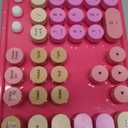 Wireless Keyboard and Mouse Combo, Ergonomic Full Size Typewriter Retro Round Keycaps Keyboard, Compatible with Windows, PC, Perfer for Home and Office Keyboards Red