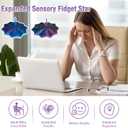 3D Printed Expanded Sensory Fidget Star with Handles Colorful Fractal Fidget Hexagon Whirling Spiral Star Shaped Toys for Stress Relief