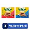 ​​belVita Fruit Bakes Variety Pack, Blueberry and Strawberry, Soft Baked Breakfast Bars, 15 Packs (2 Fruit Bars Per Pack)​ (EXP 06/01/26)