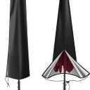 OKPOW Umbrella Cover 420D Oxford Fabric Patio Umbrella Covers Waterproof with Zip, for 9ft to 12ft Garden Outdoor Umbrella (Black)