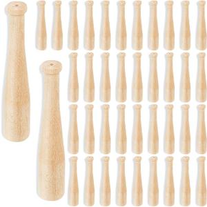 Wesiti 100 Pcs Mini Baseball Bat 2 Inch Unfinished Wooden Unpainted Small Baseball Bats Miniature for Painting Keychain Action Figures DIY Craft Projects Ball Sports Party Favors