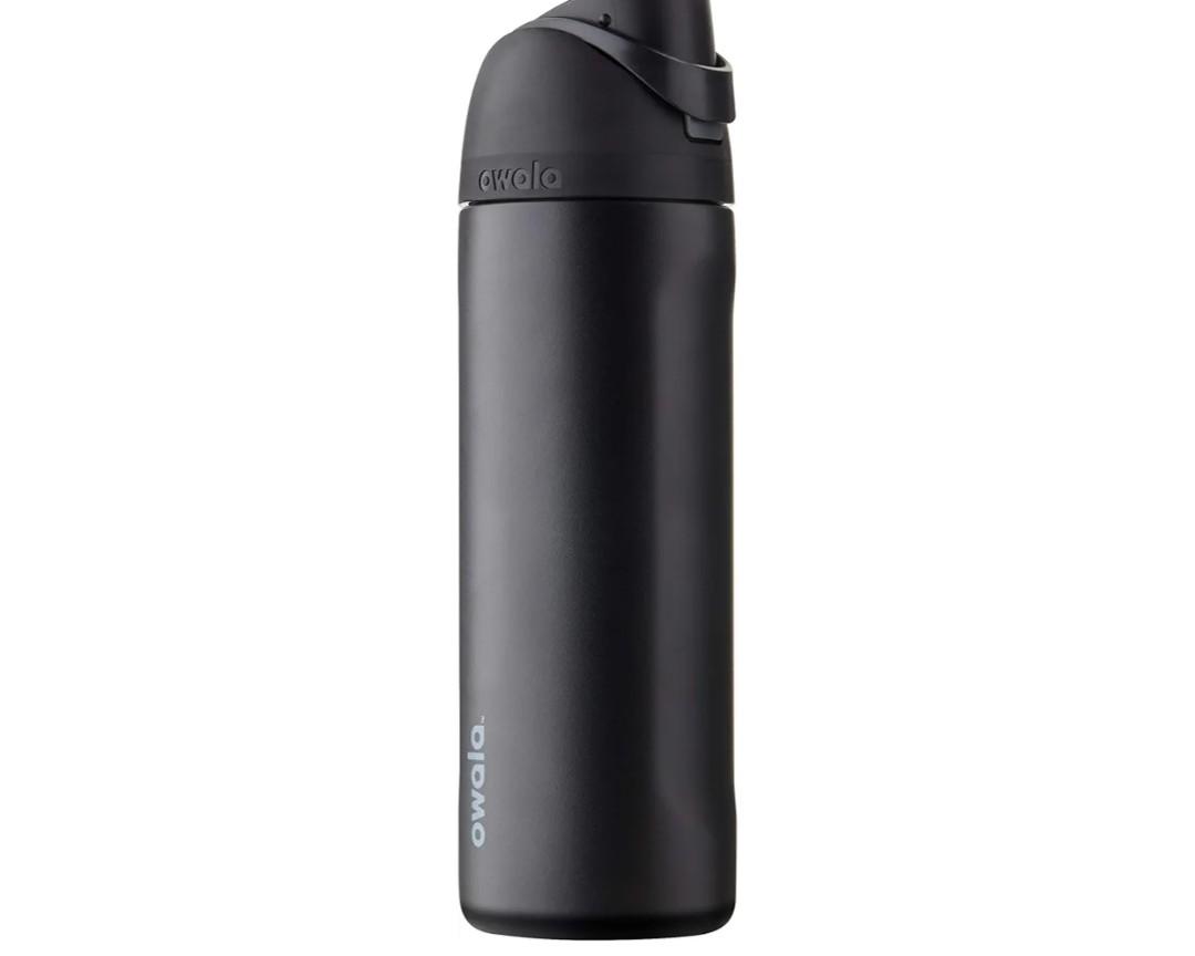 Owala FreeSip Insulated Stainless Steel Water Bottle with Straw, BPA-Free Sports Water Bottle, Great for Travel, 24 Oz, Very, Very Dark