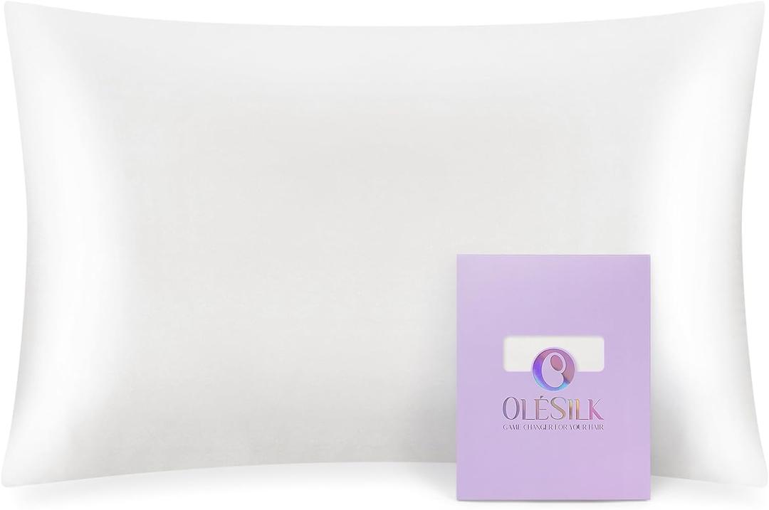 OLESILK Toddler 100% Mulberry Silk Pillowcase, Breathable Soft Smooth for Nursery Kids Night Sleeping, Silk Travel Pillow Cases with Hidden Zipper (1 Pack, Ivory, 13"x18")
