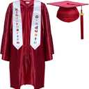 Newrara Kindergarten Graduation Cap and Gown Stole Package for Kids (24, Maroon)