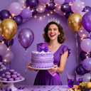 COCIDE Purple Birthday Queen Sash for Women Happy Birthday Crowns Princess Tiaras Sashes for Girl Crystal Party Decorations Rhinestone Headband Supplies Decor