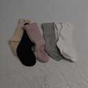 Baby Knee High Socks Newborn Infants Toddlers Cotton Uniform Stockings Warm Cotton Boys Girls Stockings, 5PCS
