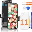 Yodoit para iPhone 11 Kit de reemplazo de pantalla Full HD COF pantalla LCD 3D tctil digitalizador marco montaje completo con herramienta de reparacin para modelo A2111, A2223, A2221 negro 6.1